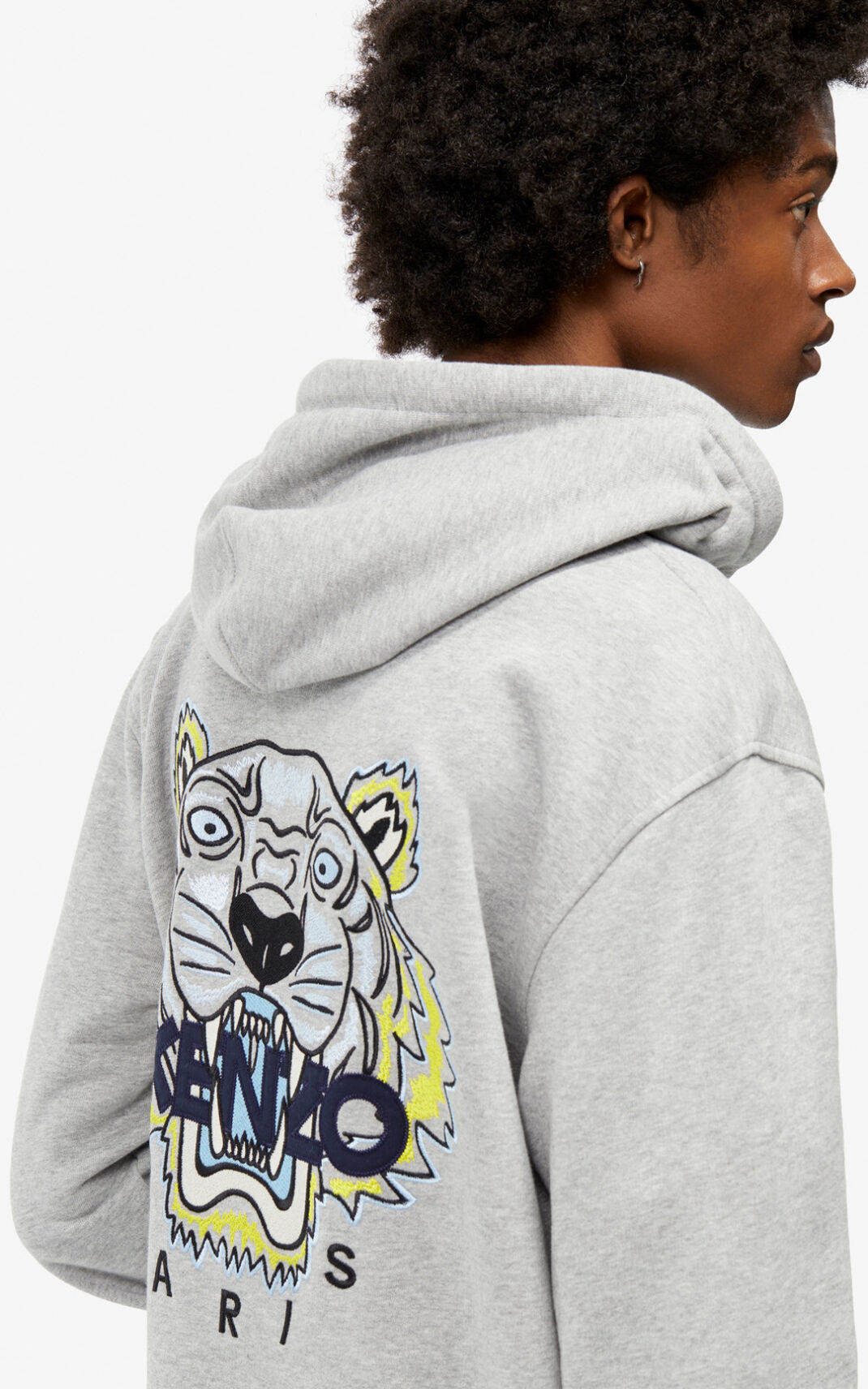 Sweat Kenzo Tiger zipped Homme Grise | EWYH-49013